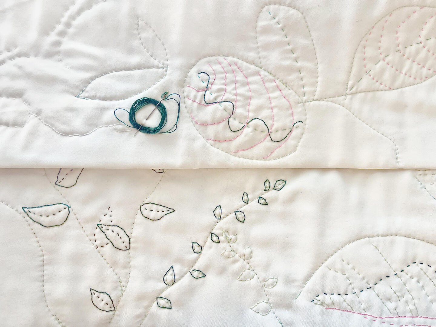 Stole (detail), 2023, embroidery on fabric