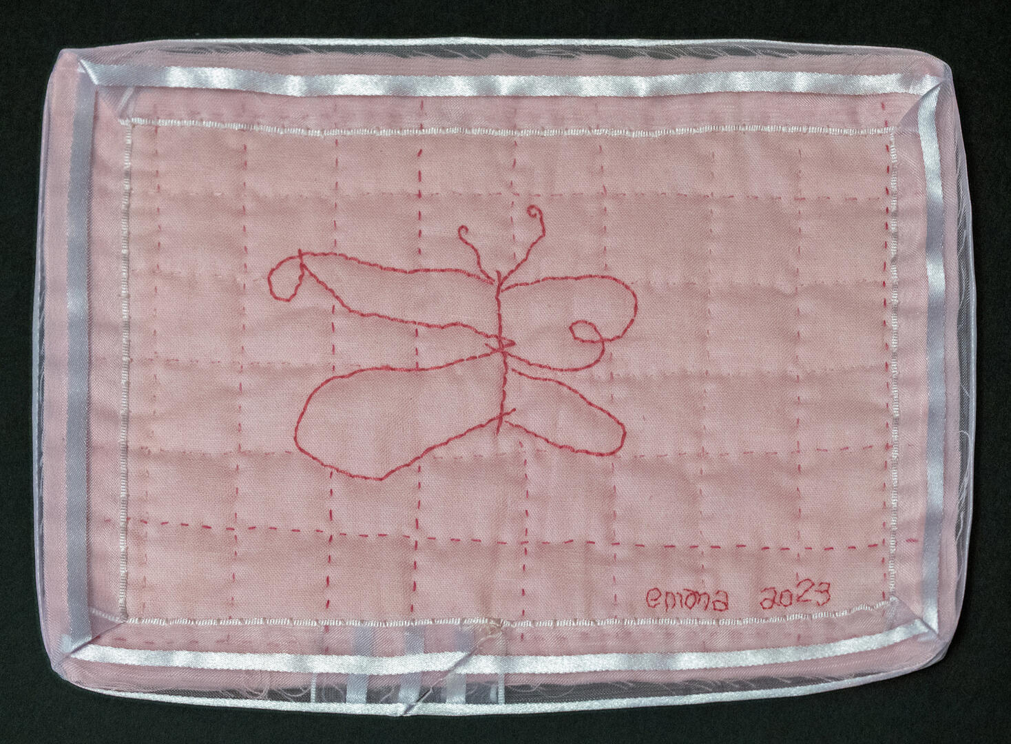 Butterfly, 2023, childhood drawing embroidered on fabric